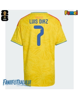 Columbia Luis Diaz #7 Echipament de Fotbal Replică Mondial 2026 Femei Acasa Columbia Luis Diaz #7 Echipament de Fotbal Replică Mondial 2026 Femei Acasa